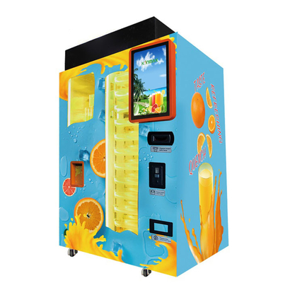 El vender fresco automatizado del zumo de naranja de la tarjeta de crédito hecho a máquina del acero inoxidable