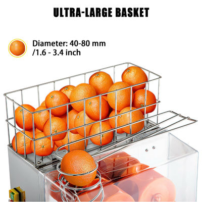 Juicer anaranjado para los hoteles, máquina exprimida fresca anaranjada de la fruta cítrica del Juicer de 5kg 120w de 40mm-90m m