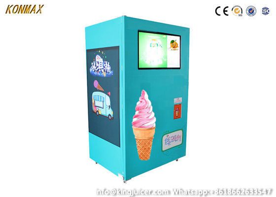 el panel de cristal moderado máquina expendedora suave del helado del QR Code del efectivo 70g/Cup